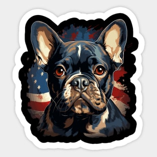 Patriotic French Bulldog Sticker